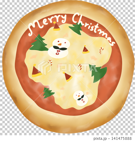 Pizza Christmas watercolor Clipart Pizza Christmas watercolor Clipart 141475888