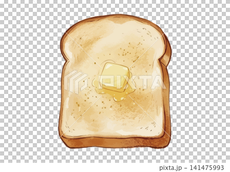 シズル感のあるパンのイラスト(食パン・バター) シズル感のあるパンのイラスト(食パン・バター) 141475993