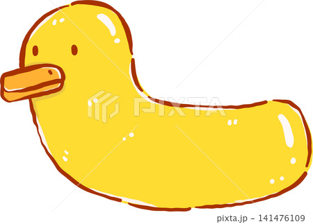 Cute summer Yellow Duck Float Hand Drawn Cute summer Yellow Duck Float Hand Drawn 141476109
