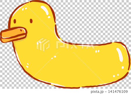 Cute summer Yellow Duck Float Hand Drawn Cute summer Yellow Duck Float Hand Drawn 141476109