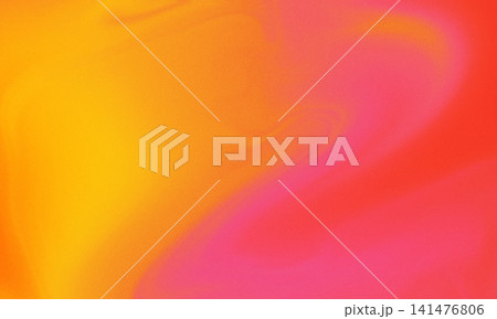Abstract Yellow Orange and Pink Gradient Background with Grainy Diagonal Texture 141476806