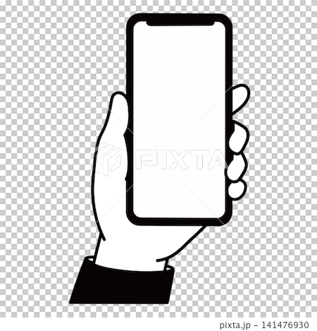スマートフォンを持つ手のアイコンイラスト スマートフォンを持つ手のアイコンイラスト 141476930