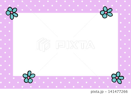 Purple frame with flowers and polka dot pattern for polaroid frame, social media, poster, postcard, rectangle ad template, book cover, sticky note, banner, notepads, floral print, name tag, paper Purple frame with flowers and polka dot pattern for polaroid frame, social media, poster, postcard, rectangle ad template, book cover, sticky note, banner, notepads, floral print, name tag, paper 141477266