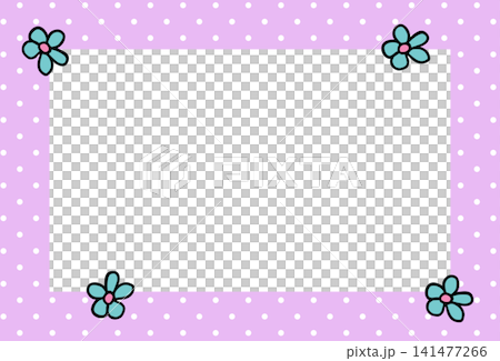 Purple frame with flowers and polka dot pattern for polaroid frame, social media, poster, postcard, rectangle ad template, book cover, sticky note, banner, notepads, floral print, name tag, paper Purple frame with flowers and polka dot pattern for polaroid frame, social media, poster, postcard, rectangle ad template, book cover, sticky note, banner, notepads, floral print, name tag, paper 141477266