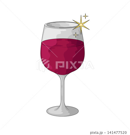Illustration of wine glass with sparkling Illustration of wine glass with sparkling 141477520
