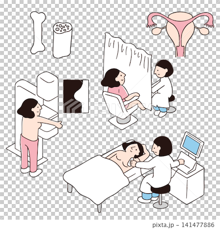 女性健康檢查插圖集 女性健康檢查插圖集 141477886