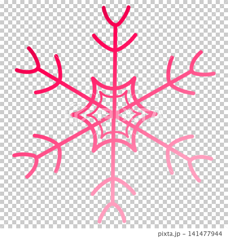 A snowflake with a vibrant pink gradient. A snowflake with a vibrant pink gradient. 141477944