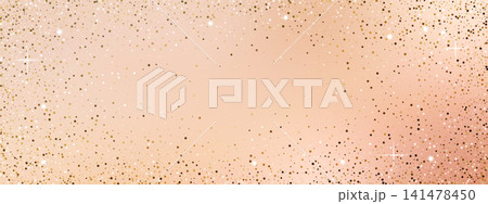 Champagne rose glitter background with shining dots and starburst flares on warm pink gradient. Vector template for anniversary card, Christmas poster. Champagne rose glitter background with shining dots and starburst flares on warm pink gradient. Vector template for anniversary card, Christmas poster. 141478450