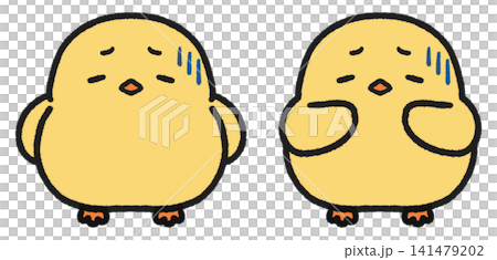 落ち込むヒヨコのイラストセット 落ち込むヒヨコのイラストセット 141479202