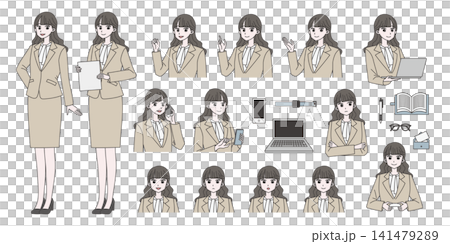 女性辦公室職員插畫素材集 女性辦公室職員插畫素材集 141479289