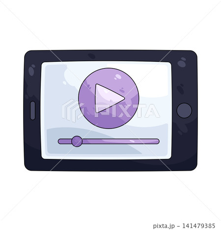 Illustration of watch movies on tablet Illustration of watch movies on tablet 141479385
