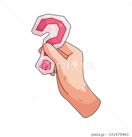 Illustration of hand and question Illustration of hand and question 141479463