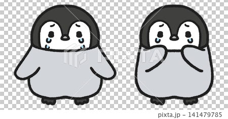 A set of illustrations of crying penguins A set of illustrations of crying penguins 141479785