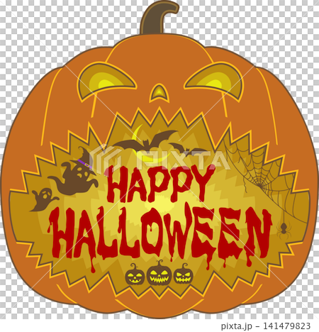 Halloween Jack-o'-lantern logo, transparent background cutout illustration text material Halloween Jack-o'-lantern logo, transparent background cutout illustration text material 141479823