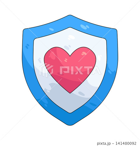 Illustration of heart shield Illustration of heart shield 141480092
