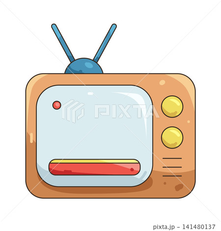 Illustration of retro television 141480137