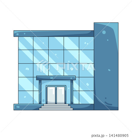 Illustration of modern glass building Illustration of modern glass building 141480905