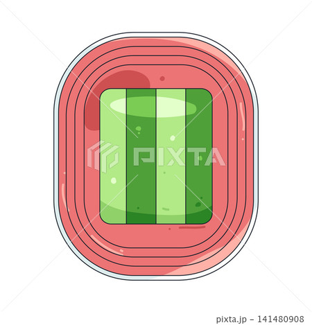 Illustration of running track and field stadium 141480908