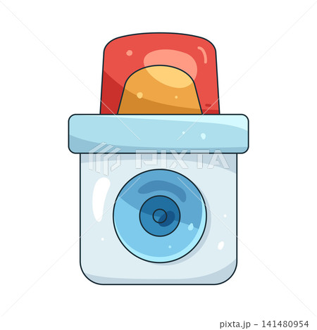 Illustration of alarm siren with flashing light Illustration of alarm siren with flashing light 141480954