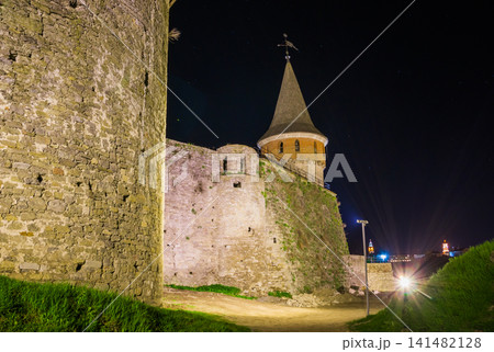 View of the towers and walls of the Kamianets-Podilskyi Castle i 141482128