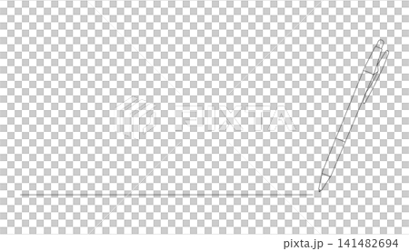 ボールペンとアンダーラインのセット、線画 141482694