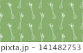 Seamless pattern with hand drawn green onions on green background 141482753