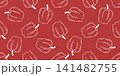 Silhouette of sweet pepper on red background 141482755