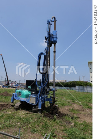 bulldozer Leveling Ground at Construction Site in Japan bulldozer Leveling Ground at Construction Site in Japan 141483247