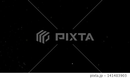 Freeze Motion Shot of Flying Small Particles , Isolated on Black Background 141483903
