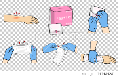 衛生棉止血插圖集 衛生棉止血插圖集 141484281
