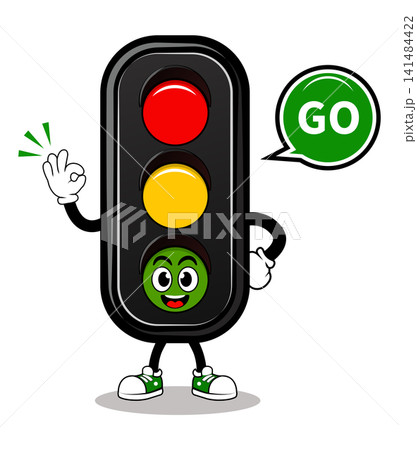 Smiling Traffic Signal Vector Illustration for Road Safety Smiling Traffic Signal Vector Illustration for Road Safety 141484422