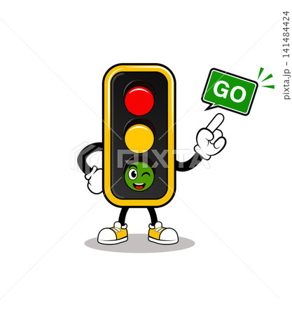 Happy Traffic Signal Character Vector Illustration Happy Traffic Signal Character Vector Illustration 141484424