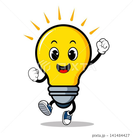 Happy Smile, Bright Idea Bulb Vector Illustration Happy Smile, Bright Idea Bulb Vector Illustration 141484427