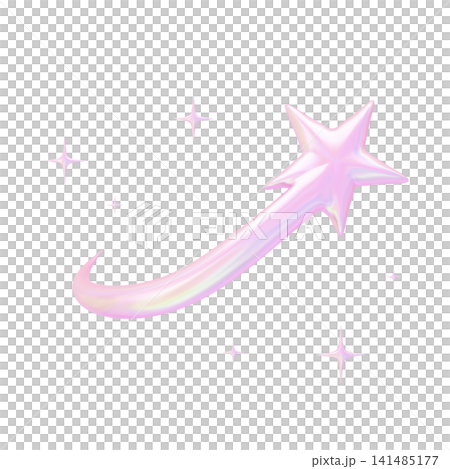 ゆめかわいいオーロラカラーホログラフィック3Dアイコン 流れ星 ゆめかわいいオーロラカラーホログラフィック3Dアイコン 流れ星 141485177