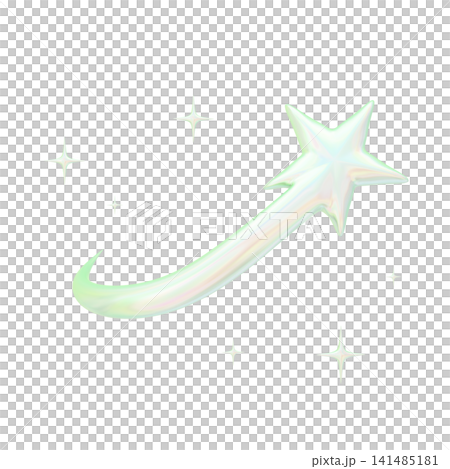 ゆめかわいいオーロラカラーホログラフィック3Dアイコン 流れ星 ゆめかわいいオーロラカラーホログラフィック3Dアイコン 流れ星 141485181