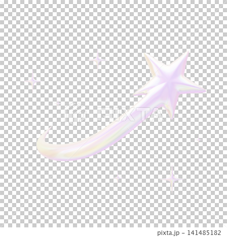 ゆめかわいいオーロラカラーホログラフィック3Dアイコン 流れ星 ゆめかわいいオーロラカラーホログラフィック3Dアイコン 流れ星 141485182