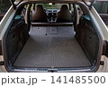 Spacious luxury car trunk with folded rear seats 141485500