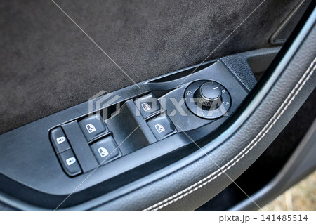Car door window control panel close up Car door window control panel close up 141485514