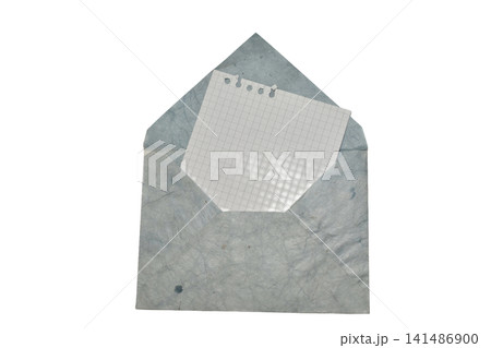 Handmade envelope made from grey textured paper. Handmade envelope made from grey textured paper. 141486900