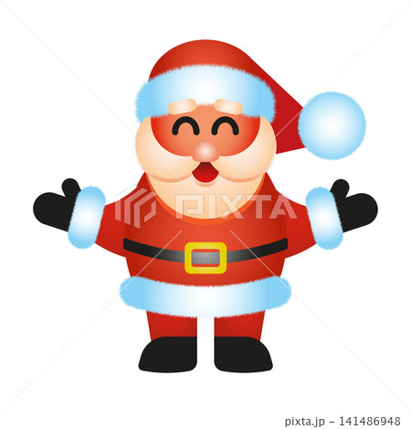 Cute Santa Claus waving his hands, vector icon on a white background 141486948