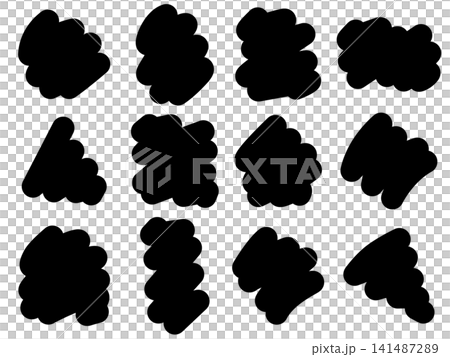 A set of hand-drawn style shapes (filled in black) that look like they were colored in with a marker. A set of hand-drawn style shapes (filled in black) that look like they were colored in with a marker. 141487289