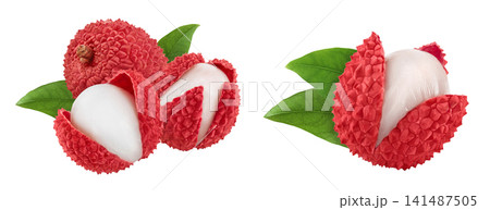 lychee fruit isolated on white background with full depth of field 141487505