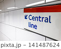 Central line directional sign in London underground station 141487624