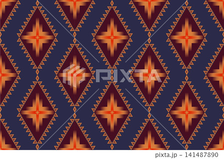 American Navajo pattern design. Ethnic ornament on the carpet. Aztec style. Tribal. motif. Boho, ornament, clothing, textile, wrapping, background, wallpaper, carpet, embroidery, print American Navajo pattern design. Ethnic ornament on the carpet. Aztec style. Tribal. motif. Boho, ornament, clothing, textile, wrapping, background, wallpaper, carpet, embroidery, print 141487890