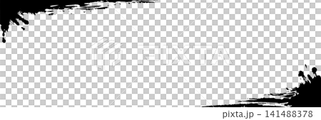 A horizontal header frame drawn with black ink lines (3:1 aspect ratio) A horizontal header frame drawn with black ink lines (3:1 aspect ratio) 141488378