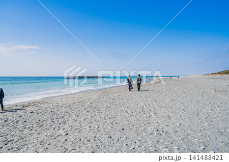 浜松市の中田島砂丘から見た海の風景(静岡県) 浜松市の中田島砂丘から見た海の風景(静岡県) 141488421