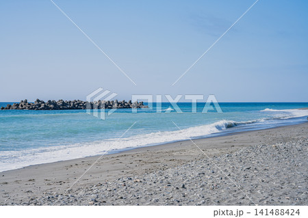 浜松市の中田島砂丘から見た海の風景(静岡県) 141488424