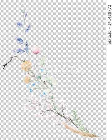 Watercolor bouquet with pastel wildflowers, isolated floral illustration for wedding stationery Watercolor bouquet with pastel wildflowers, isolated floral illustration for wedding stationery 141488772