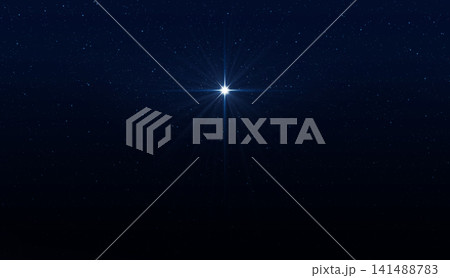 Glowing star in the night sky. Symbol of Christmas and New Year. Glowing star in the night sky. Symbol of Christmas and New Year. 141488783
