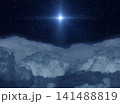 Star of Jesus above the clouds in the night sky 141488819